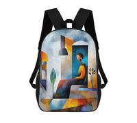 sinyumoney Modern Cubist Vision of The Age of Emptiness Sac À Dos Enfant, Cartable Imprimé En 3D Pour Garçons Et Adolescents 17inch