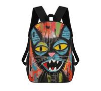 sinyumoney Modern Surreal Cat Sac À Dos Scolaire Pour Enfants Imprimé En 3D, Idéal Pour Les Voyages Et Les Lectures, Pour Les Garçons Et Les Élèves Du Primaire 17inch