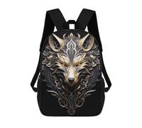 sinyumoney Monarch Golden Wolf 17inch Sacs À Dos Scolaires Imprimés En 3D - Sacs À Dos Tendance Pour Garçons Du Primaire Et Du Collège