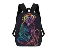 sinyumoney Monkey Animal Neon Sac À Dos Scolaire Pour Enfants Imprimé En 3D, Idéal Pour Les Voyages Et Les Livres 17inch
