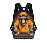sinyumoney Monkey DJ in Action Sac À Dos Enfant, Sac À Dos Anime, Grand Sac À Dos Enfant, Sac À Dos Imprimé En 3D Pour Enfants, Cartable, Cartable Pour Garçons Et Filles 17inch