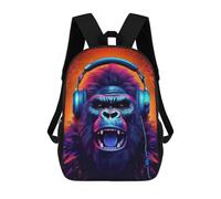 sinyumoney Monkey Headphone Dj Music Sac À Dos Enfant, Cartable Pour Garçons Et Adolescents, Sac À Dos De Voyage, Sac À Dos Scolaire, Sac À Livres 17inch