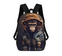 sinyumoney Monkey in Hoodie Sac À Dos Pour Garçons Et Adolescents, Sacs À Dos Pour Filles, Sacs À Dos Pour Tout-petits, Sacs À Livres Pour L'école Primaire Et Le Collège 17inch