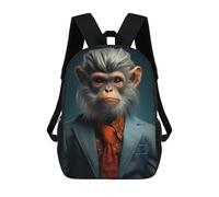 sinyumoney Monkey in Suit Animal Art Sac À Dos, Cartable Imprimé En 3D, Sac À Goûter, Sac À Dos De Voyage, Sac À Dos Entre Amis, Sac À Dos Scolaire Pour Filles Et Garçons 17inch