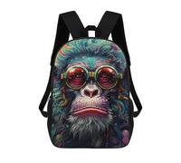 sinyumoney Monkey Portrait -2 Sac À Dos En Peluche À Motif Dessin Animé, Sac À Dos 3D Pour Enfants, Idée Cadeau D'anniversaire Pour Garçons Et Filles 17inch