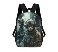 sinyumoney Monkey Soldiers in Action Sac À Dos Scolaire Imprimé En 3D Pour Garçons Et Filles, Sac À Dos Pour Enfants, Sac De Voyage 17inch