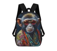 sinyumoney Monkey with Sunglasses Sacs À Dos Pour Enfants, Cartables Imprimés En 3D, Sacs À Dos Pour Élèves Du Primaire Et Du Collège (garçons Et Filles) 17inch