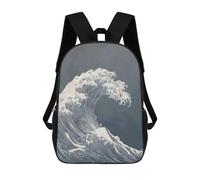sinyumoney Monochromatic Ocean Wave Art Print Sac À Dos Scolaire Imprimé En 3D, Sac À Dos Décontracté Pour Enfants, Sac D'école Imprimé En 3D Pour Garçons, Primaire Et Collège 17inch