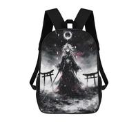 sinyumoney Monochrome Anime Character with Torii Gates Sacs À Dos Imprimés En 3D Pour Enfants, Sacs D'école Tendance Pour Garçons, Sacs De Voyage, Sacs Scolaires Pour Élèves Du Primaire 17inch