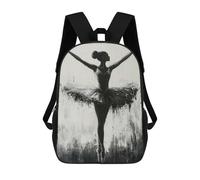 sinyumoney Monochrome Ballerina in Elegant Pose Sac À Dos Scolaire Imprimé En 3D Pour Garçons Et Filles, Sac À Dos Pour Ordinateur Portable Pour Enfants/étudiants/adultes 17inch