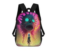 sinyumoney Monster in The Sky Sac À Dos Scolaire Pour Filles Et Garçons, Grande Capacité, Léger, Pour Enfants Et Étudiants 17inch