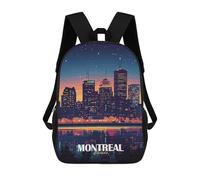sinyumoney Montreal Canada Skyline at Night Sac À Dos Enfant Imprimé En 3D, Sac D'école Pour Garçons, Sac À Dos Cool Et Décontracté, Sac À Dos Amusant Pour Enfants Et Adolescents 17inch