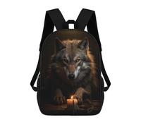 sinyumoney Moody Wolf Magical Candle Sac À Dos Pour Garçons Et Adolescents, Sacs À Dos Pour Filles, Sacs À Dos Pour Tout-petits, Sacs À Livres Pour L'école Primaire Et Le Collège 17inch
