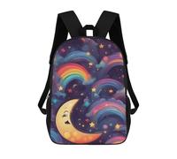 sinyumoney Moon And Rainbow Sacs À Dos Scolaires Pour Enfants, Sac D'école Imprimé En 3D Pour Garçons, Élèves Du Primaire Et Du Collège 17inch
