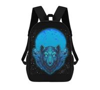 sinyumoney Moon Howling Wolves Winter Sacs À Dos Pour Enfants, Cartables, Sacs À Dos Scolaires Imprimés En 3D, Sacs À Dos De Voyage Tendance Pour Enfants (primaire, Collège) 17inch
