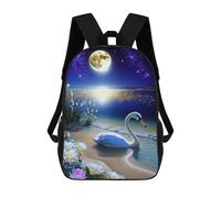 sinyumoney Moonlit Beach Swan Sac À Dos Pour Garçons Et Adolescents, Sacs À Dos Pour Filles, Sacs À Dos Pour Tout-petits, Sacs À Livres Pour L'école Primaire Et Le Collège 17inch