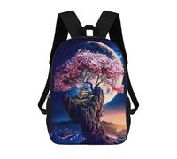 sinyumoney Moonlit Blossom Tree Sac À Dos Scolaire Pour Enfants, Imprimé En 3D, Tendance Et Décontracté, Pour Garçons, Élèves Du Primaire Et Du Collège 17inch