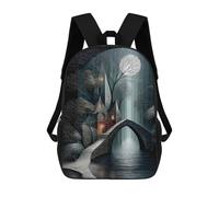sinyumoney Moonlit Bridge to The Hidden Keep Sacs À Dos Scolaires Pour Enfants, Sac D'école Imprimé En 3D Pour Garçons, Élèves Du Primaire Et Du Collège 17inch