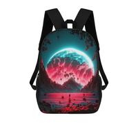 sinyumoney Moonlit Coastal Fantasy -1 Sac À Dos Scolaire Pour Enfants, Imprimé En 3D, Sac À Dos Tendance Pour Garçons, Élèves Du Primaire Et Du Collège 17inch