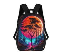 sinyumoney Moonlit Forest Fantasy Sac À Dos Enfant Tendance Et Amusant, Sac À Dos Pour Garçons Et Adolescents, Sac D'école Imprimé En 3D Pour Garçons 17inch