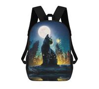 sinyumoney Moonlit Forest Whiskers Sac À Dos Pour Garçons Et Adolescents, Sacs À Dos Pour Filles, Sacs À Dos Pour Tout-petits, Sacs À Livres Pour L'école Primaire Et Le Collège 17inch