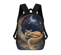 sinyumoney Moonlit Fox Dreams Sac À Dos Scolaire Imprimé En 3D Pour Enfants, Sac À Dos De Voyage Tendance Et Décontracté Pour Écoliers 17inch