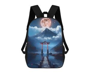 sinyumoney Moonlit Fuji Torii Gate Sac À Dos Enfant Fille 3D, Sac D'école, Sac À Dos Pour Tout-petits, Sac À Dos Décontracté, Sac À Livres Tendance 17inch