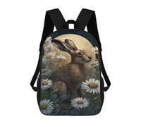 sinyumoney Moonlit Garden Hare Sacs À Dos Imprimés En 3D Pour Enfants, Sacs D'école Tendance Pour Garçons, Élèves Du Primaire Et Du Collège 17inch