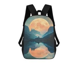 sinyumoney Moonlit Mountain Lake Sacs À Dos Scolaires Pour Enfants, Sac D'école Imprimé En 3D Pour Garçons, Élèves Du Primaire Et Du Collège 17inch