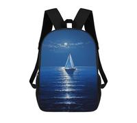 sinyumoney Moonlit Ocean Serenity-1 Sacs À Dos Pour Enfants, Sac À Dos Scolaire Imprimé En 3D Pour Enfants, Sac À Dos De Voyage, Sac À Livres Pour Enfants 17inch Sac D'école
