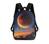 sinyumoney Moonlit Palm Silhouettes Sac À Dos Scolaire Pour Enfants 17 Pouces, Sac À Dos Décontracté Pour Les Voyages, Grand Sac À Dos De Jour Pour Garçons Et Filles 17inch