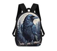 sinyumoney Moonlit Raven Sacs À Dos Scolaires Pour Enfants, Sac D'école Imprimé En 3D Pour Garçons, Élèves Du Primaire Et Du Collège 17inch