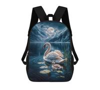 sinyumoney Moonlit Swan Serenity Sacs À Dos Imprimés En 3D Pour Enfants, Sacs D'école Tendance Pour Garçons, Élèves Du Primaire Et Du Collège 17inch