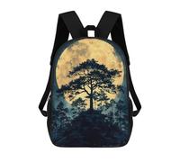 sinyumoney Moonlit Tree Silhouette Sacs À Dos Scolaires Pour Enfants, Sac D'école Imprimé En 3D Pour Garçons, Élèves Du Primaire Et Du Collège 17inch