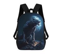 sinyumoney Moonlit Wolf Roar-1 Sacs À Dos Pour Enfants, Sac À Dos Scolaire, Sac À Dos Imprimé En 3D Pour Enfants, Sac À Dos De Voyage, Sac À Livres, Sac D'école Pour Enfants 17inch