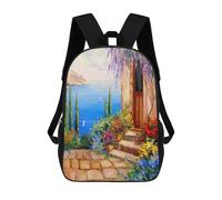 sinyumoney Morning by The Sea Sac À Dos Scolaire Pour Filles Et Garçons, Grand Sac À Dos Léger Pour Enfants Et Étudiants 17inch