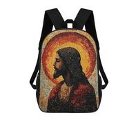 sinyumoney Mosaic Jesus Portrait Sac À Dos Scolaire Enfant Tendance Et Décontracté, Sac À Dos Imprimé En 3D Pour Garçon, Grand Sac À Dos 17inch