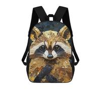 sinyumoney Mosaic Raccoon Portrait Sac À Dos Scolaire Imprimé En 3D Pour Enfants, Sac À Dos De Voyage, Sac Tendance Et Décontracté Pour Écoliers 17inch