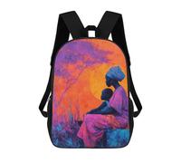 sinyumoney Mother And Child African Art Painting Sac À Dos Scolaire Enfant Tendance Et Décontracté, Sac À Dos Imprimé En 3D Pour Garçon, Grand Sac À Dos 17inch