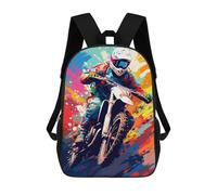 sinyumoney Motocross Rider in Action Sacs À Dos 17 Pouces Pour Enfants, Sacs D'école Imprimés En 3D Pour Élèves Du Primaire Et Du Collège, Garçons Et Filles