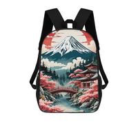 sinyumoney Mount Fuji And Cherry Blossoms Sac À Dos Scolaire Pour Enfants Imprimé En 3D, Idéal Pour Les Voyages Et Les Livres 17inch