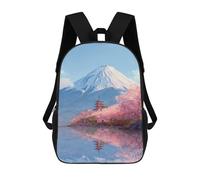 sinyumoney Mount Fuji Reflection with Cherry Blossoms Sac À Dos Scolaire Pour Enfants, Imprimé En 3D, Tendance Et Décontracté, Pour Garçons, Élèves Du Primaire Et Du Collège 17inch