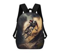 sinyumoney Mountain Bike Rider in Action Sac À Dos, Cartable Imprimé En 3D, Sac À Goûter, Sac À Dos De Voyage, Sac À Dos Entre Amis, Sac À Dos Scolaire Pour Filles Et Garçons 17inch