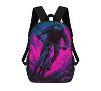 sinyumoney Mountain Biker in Neon Glow Sacs À Dos Pour Enfants, Sac À Dos Scolaire, Sac À Dos Imprimé En 3D Pour Enfants, Sac À Dos De Voyage, Sac À Livres, Sac D'école Pour Enfants 17inch