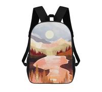 sinyumoney Mountain Forest Lake Sacs À Dos Pour Enfants, Sac À Dos Scolaire Imprimé En 3D Pour Enfants, Sac À Dos De Voyage, Sac À Livres Pour Enfants 17inch Sac D'école