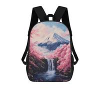 sinyumoney Mountain Fuji Waterfall Sakura Sac À Dos Imprimé En 3D Pour Enfants, Sac D'école, Sac De Voyage Grande Capacité, Sac À Livres, Sac À Dos Pour Enfants 17inch