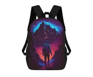 sinyumoney Mountain Hiker's Journey -3 Sac À Dos Scolaire Pour Enfants Imprimé En 3D, Idéal Pour Les Voyages Et Les Lectures, Pour Les Garçons Et Les Élèves Du Primaire 17inch