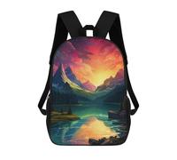 sinyumoney Mountain Lake Aurora Sac À Dos Imprimé 3D Pour Enfants, Sac À Dos Léger Pour Écoliers Et Écoliers, Sac À Goûter Pour La Crèche 17inch