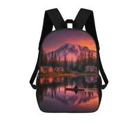 sinyumoney Mountain Lake Sunset Reflections-2 Sac À Dos Pour Garçons Et Adolescents, Sacs À Dos Pour Filles, Sacs À Dos Pour Tout-petits, Sacs À Livres Pour L'école Primaire Et Le Collège 17inch