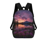 sinyumoney Mountain Lake Sunset Reflections Sacs À Dos Pour Enfants, Sac À Dos Scolaire Imprimé En 3D Pour Enfants, Sac À Dos De Voyage, Sac À Livres Pour Enfants 17inch Sac D'école